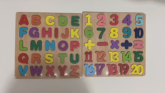 Colorful Alphabet Number Wooden Puzzles Kids Intelligent Matching Game Preschool Children Early Educational Toys